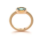 Bague bysance femme en or rose avec  pierre semi-précieuse topaze ovale