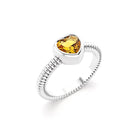 Bague coeur Byzance en argent et citrine