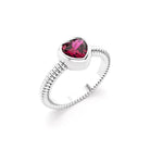 Bague coeur Byzance en argent et rhodolite