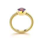 Bague Byzance pour femme or jaune avec amethyste ronde