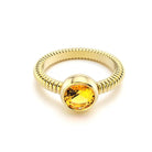 Bague Byzance pour femme en or jaune avec citrine ronde