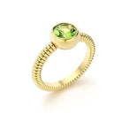 Bague Byzance pour femme en or jaune avec peridot ronde