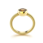 Bague Byzance pour femme en or jaune avec quartz fume ronde