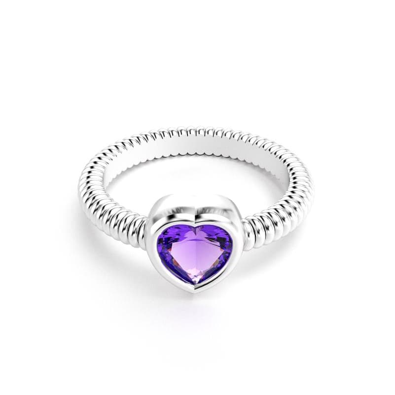 Bague de joaillerie en or blanc 18 carats, vue de détail, fabriquée à l’atelier Bajoia de Sèvres