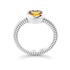 Bague femme argent avec pierre semi-précieuse citrine taille cœur