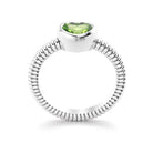 Bague femme argent avec pierre semi-précieuse peridot taille cœur