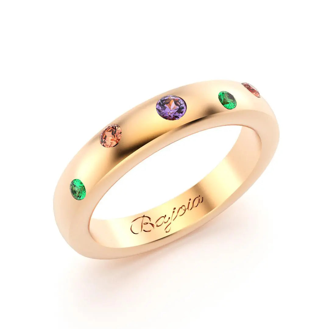 Bague Elisa Or Rose Émeraudes