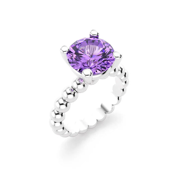 Bague femme Indiscrète Argent 950 pierre fine 9mm Améthyste