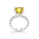 Bague indiscrète pour femme en or blanc et citrine