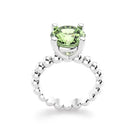 Bague indiscrète pour femme en or blanc et prasiolite