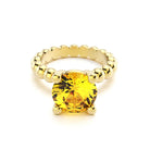 Bague indiscrète pour femme en or jaune et citrine