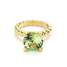 Bague indiscrète pour femme en or jaune et prasiolite