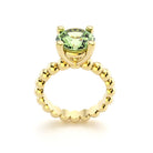 Bague indiscrète pour femme en or jaune et prasiolite