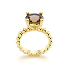 Bague indiscrète pour femme en or jaune et quartz fumé