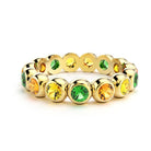 Bague neva femme en or jaune avec pierre semi-précieuse grenats tsavorite et saphirs mandarins et saphirs jaunes