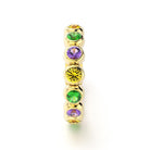 Bague neva femme en or jaune avec pierre semi-précieuse grenats tsavorite et saphirs violets et saphirs jaunes