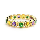 Bague neva femme en or jaune avec pierre semi-précieuse grenats tsavorite et saphirs violets et saphirs jaunes