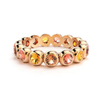 Bague neva femme en or rose avec pierre semi-précieuse saphirs peche et saphirs bruns et grenats mandarins