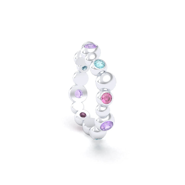 Bague Volga – Argent 950 & Cascade de Pierres Fines, autre vue