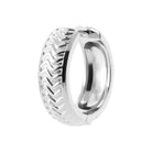 Boucle d’oreille créole ciselée en argent 925 rhodié homme