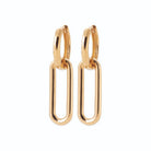 Boucles d’oreilles créoles à maillon ovale pendant en plaqué or
