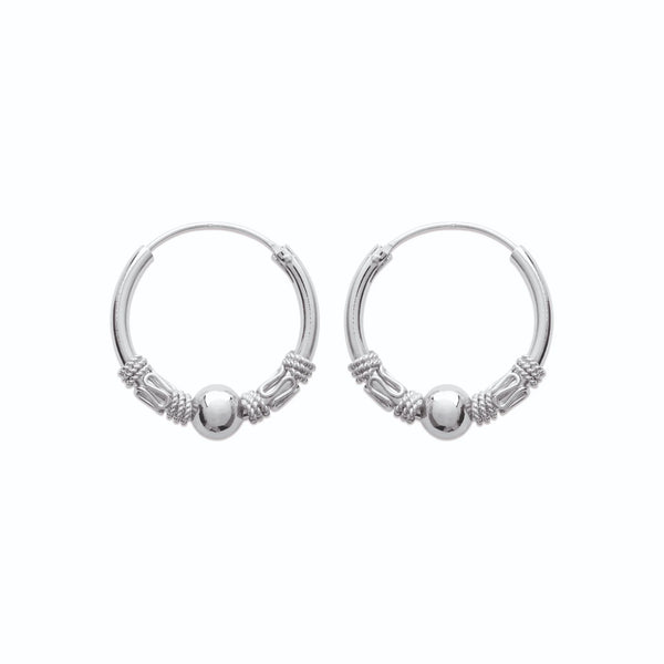 Boucles d’oreilles créoles balinaises à boules en argent 925