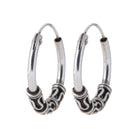 Boucles d’oreilles créoles balinaises patinées en argent 925