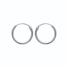 Boucles d’oreilles créoles fines lisses en argent 925