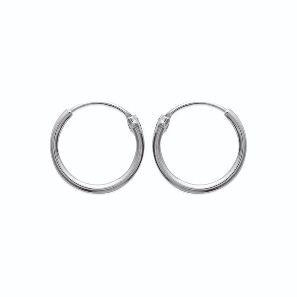 Boucles d’oreilles créoles fines lisses en argent 925