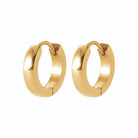Boucles d’oreilles créoles lisses en acier PVD doré homme