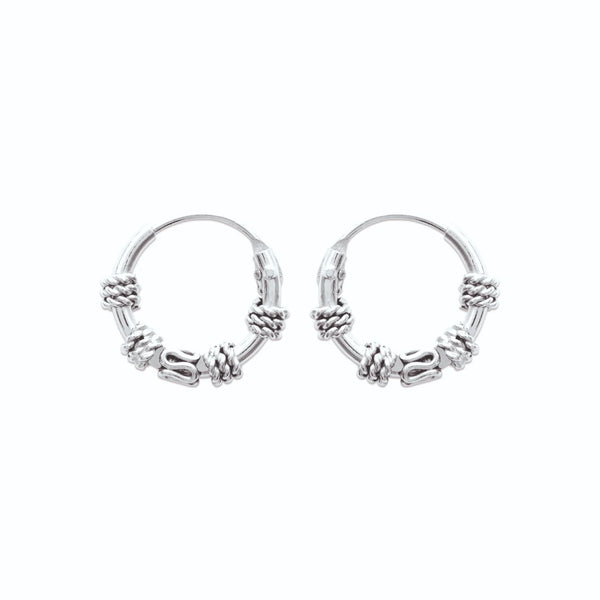 Boucles d’oreilles petites créoles balinaises en argent 925
