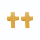 Boucles d’oreilles puces croix en acier PVD doré homme