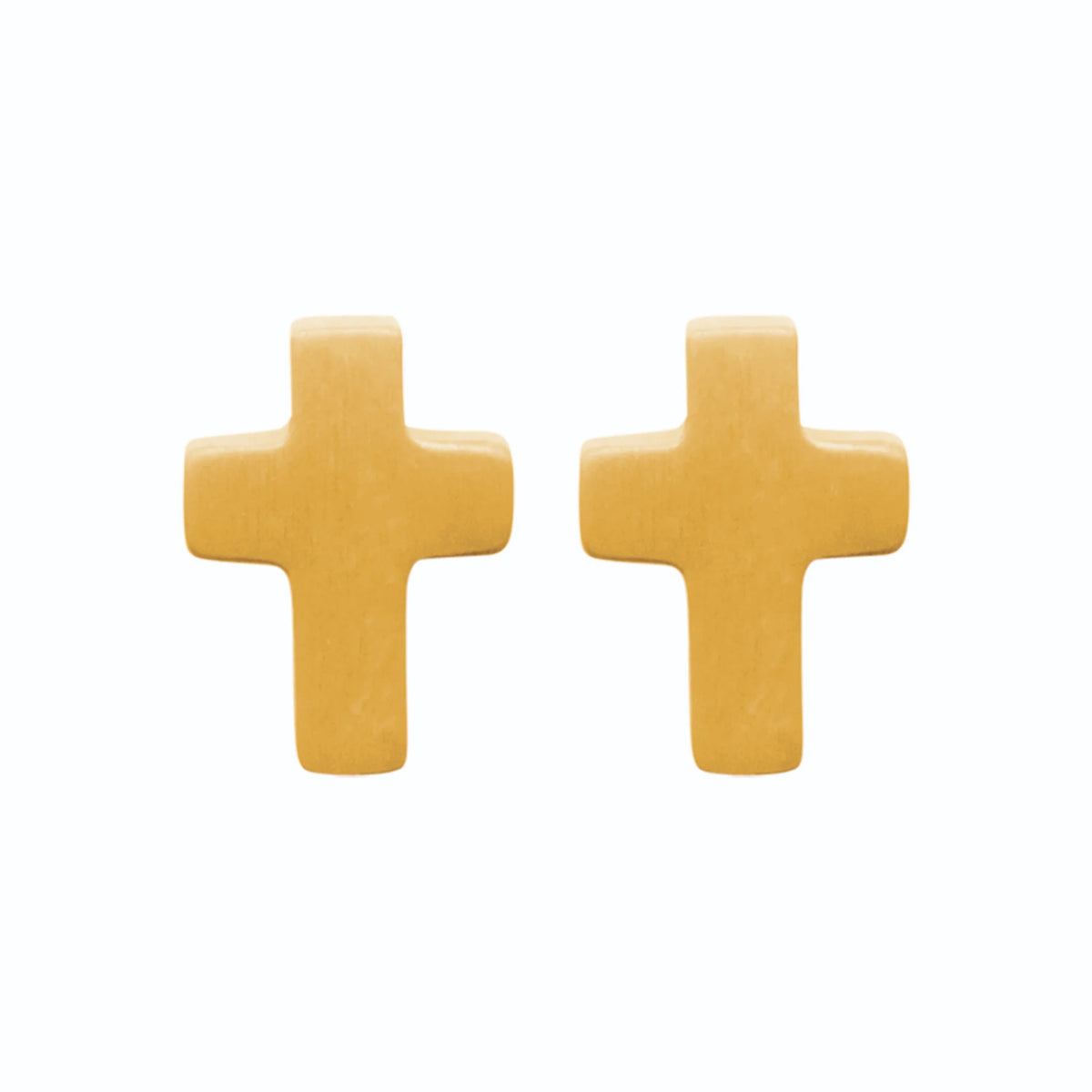 Boucles d’oreilles puces croix en acier PVD doré homme