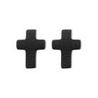 Boucles d’oreilles puces croix en acier PVD noir homme