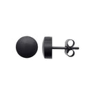 Boucles d’oreilles puces disque en acier PVD noir mat homme