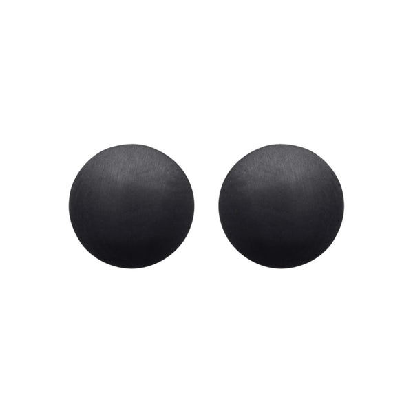 Boucles d’oreilles puces disque en acier PVD noir mat homme