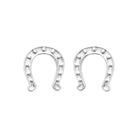 Boucles d’oreilles puces fer à cheval en argent rhodié