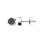 Boucles d’oreilles puces rondes en acier et motif carbone homme