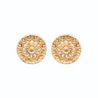 Boucles d’oreilles puces rosace ajourée en plaqué or