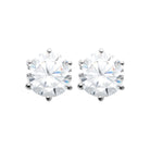 Boucles d’oreilles puces solitaire zircon en argent rhodié : taille de pierre Grande
