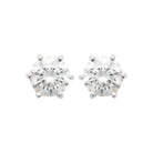 Boucles d’oreilles puces solitaire zircon en argent rhodié : taille de pierre Petite