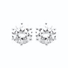 Boucles d’oreilles puces solitaire zircon en argent rhodié