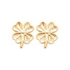 Boucles d’oreilles puces trèfle à quatre feuilles en plaqué or