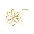 Boucles d’oreilles fleur ajourée en acier PVD doré