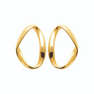 Boucles d’oreilles anneau ovale vrillé en acier PVD doré