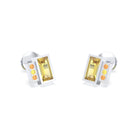 Boucles d'oreilles Art Déco Or Blanc 18 Carats Personnalisables Citrine