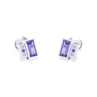 Boucles d'oreilles Art Déco Or Blanc 18 Carats Personnalisables Iolite