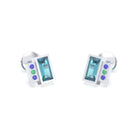 Boucles d'oreilles Art Déco Or Blanc 18 Carats Personnalisables Topaze