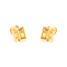 Boucles d'oreilles Art Déco Or Jaune 18 Carats Personnalisables Citrine