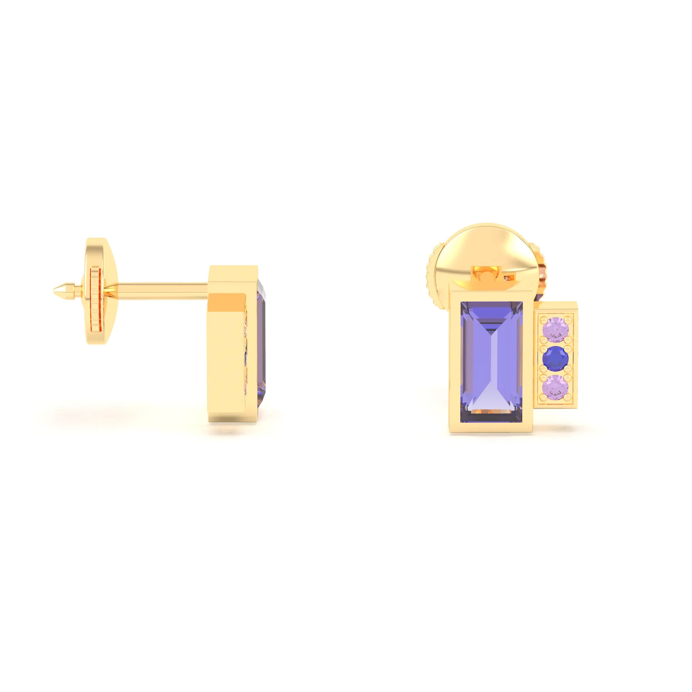 Boucles d'oreilles Art Déco Or Jaune 18 Carats Personnalisables